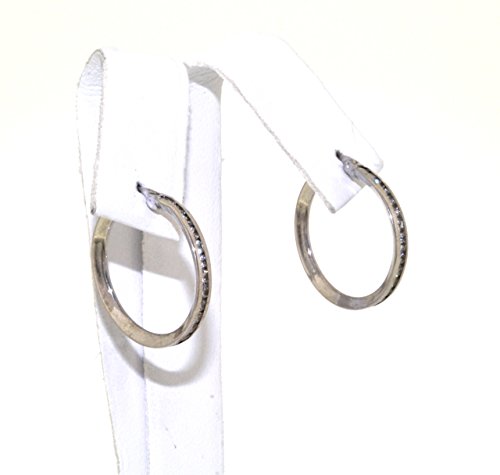 14K White Gold CZ Hoop Earrings 42002556 | Shin Brothers*