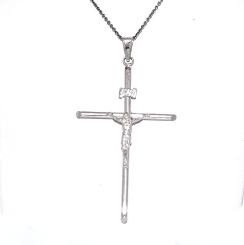 14K White Gold Crucifix Cross Charm 50009782 | Shin Brothers*  14K White Gold Crucifix Cross Charm 50009782 | Shin Brothers*