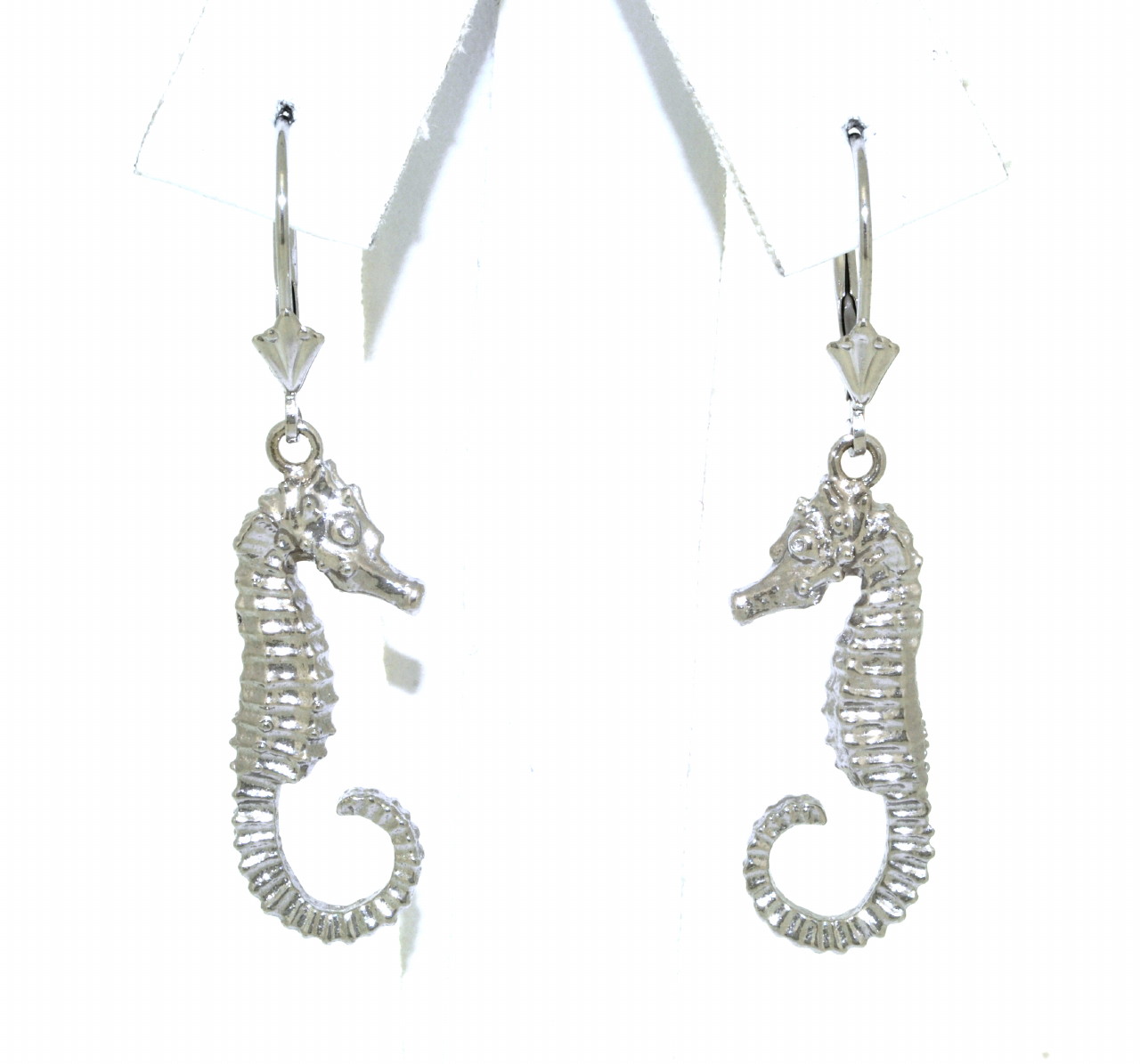 14K White Gold Seahorse Lever Back Earrings 40002196 | Shin Brothers* 14K White Gold Seahorse Lever Back Earrings 40002196 | Shin Brothers*