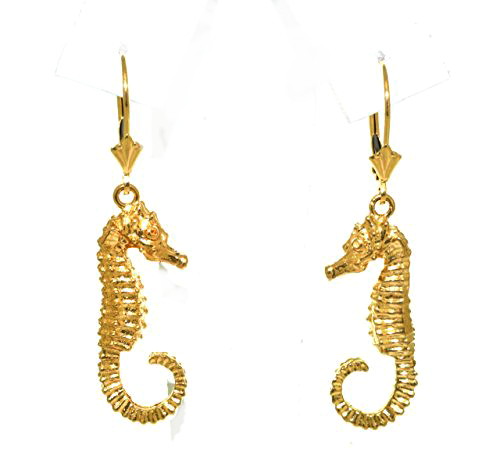 14K Yellow Gold Seahorse Lever back Earrings 40002197 | Shin Brothers* 14K Yellow Gold Seahorse Lever back Earrings 40002197 | Shin Brothers*
