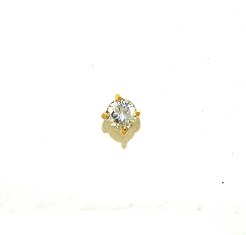 14K Yellow Gold Single Diamond Push Back Earring 41110008