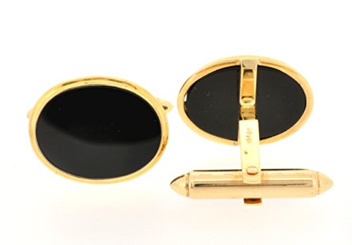 14K Yellow Gold Onyx Cufflinks 89810000 | Shin Brothers* 14K Yellow Gold Onyx Cufflinks 89810000 | Shin Brothers*