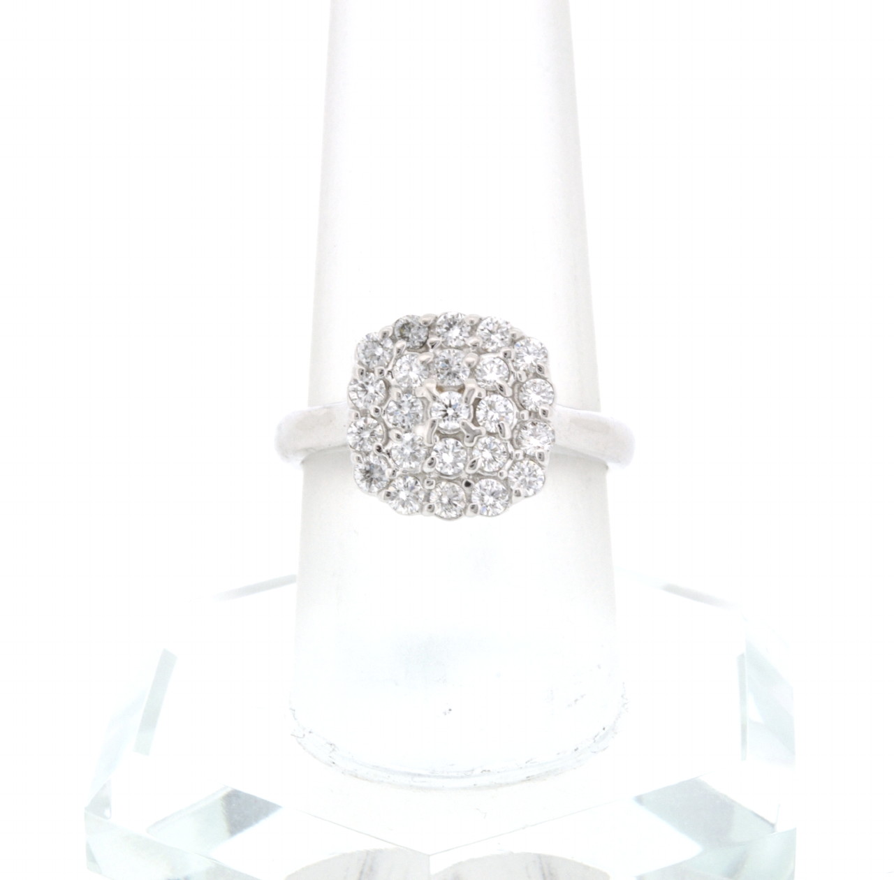 14K White Gold Diamond Cluster Ring 11005036 By Shin Brothers* 14K White Gold Diamond Cluster Ring 11005036 By Shin Brothers*