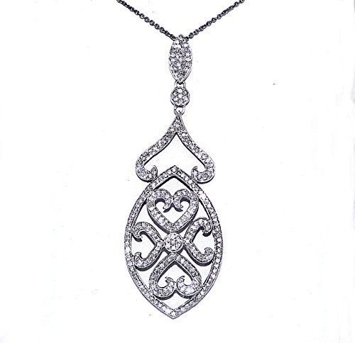 14k White Gold Diamond Heart Pendant 51001695