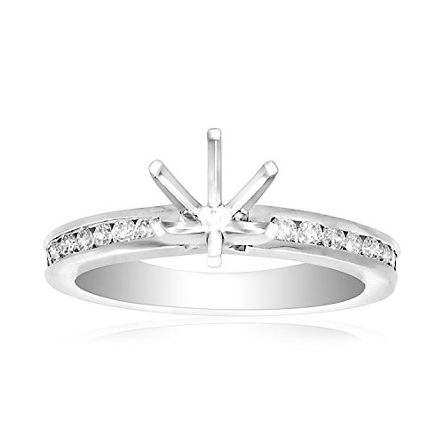 14K White Gold Diamond Channel set Engagement Ring Setting 11005245   | Shin Brothers* 