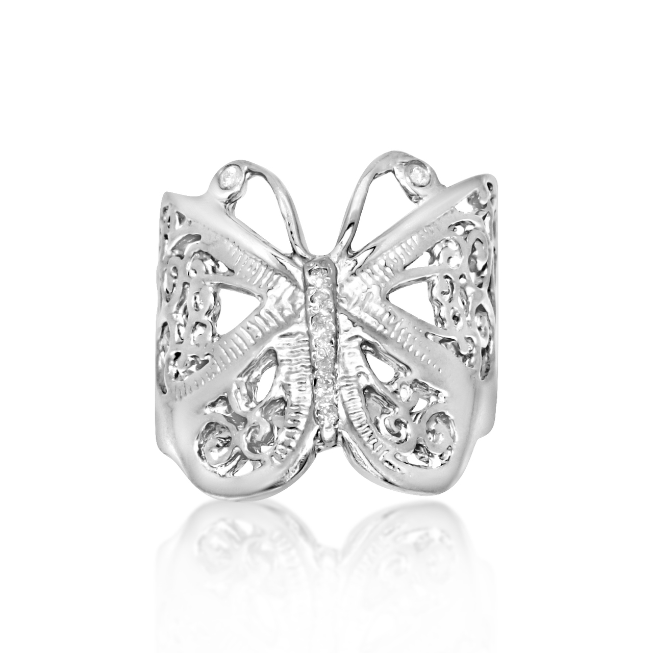 Sterling Silver 0.05ct Diamond Butterfly Ring 81010436 | Shin Brothers* Sterling Silver 0.05ct Diamond Butterfly Ring 81010436 | Shin Brothers*