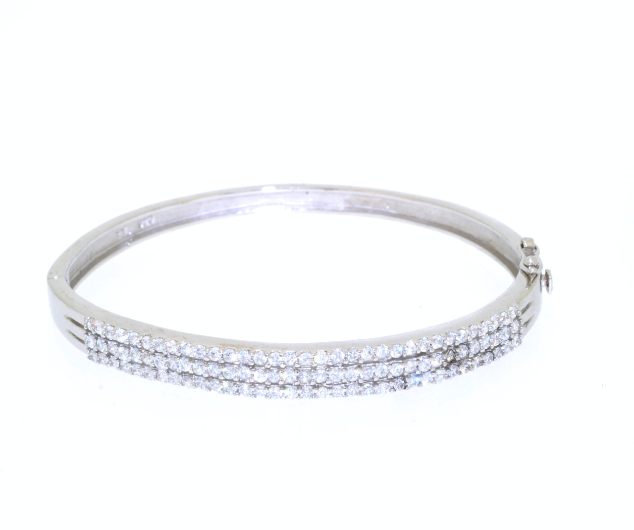 Sterling Silver 7" CZ Bangle 82210066