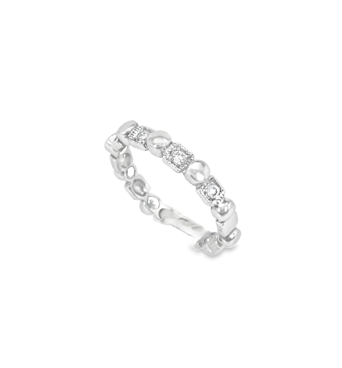 14K White Gold Antique Diamond Eternity Band 11001366 | Shin Brothers*