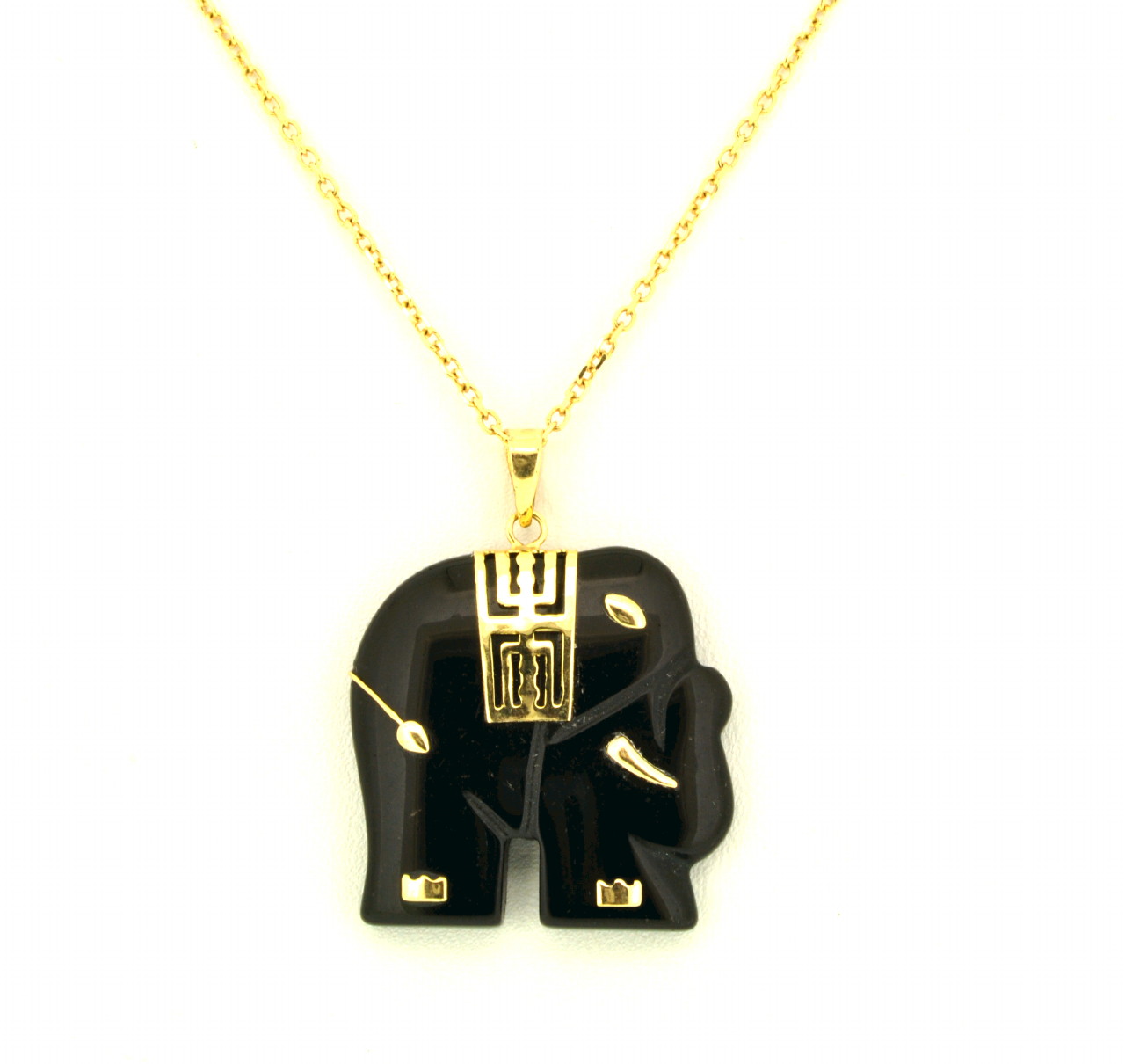 14K Yellow Gold Onyx Elephant Charm 52001335 | Shin Brothers* 14K Yellow Gold Onyx Elephant Charm 52001335 | Shin Brothers*