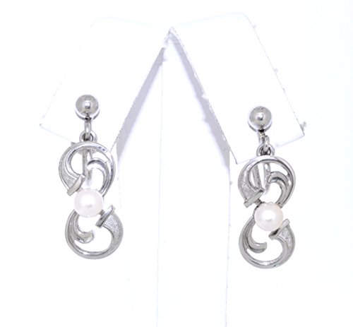 Sterling Silver Non Pierced Fancy Hanging Pearl Earrings 84010356