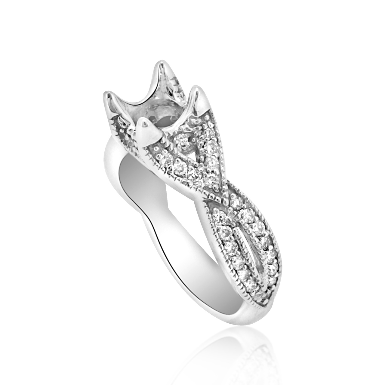 14k White Gold Fancy 0.72 ct Diamond Engagement Ring Setting  11005119  | Shin Brothers*  14k White Gold Fancy 0.72 ct Diamond Engagement Ring Setting  11005119  | Shin Brothers*
