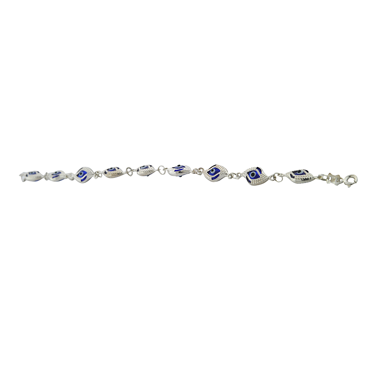 Sterling Silver 7.5" Blue Evil Eye Bracelet 82010258 | Shin Brothers* Sterling Silver 7.5" Blue Evil Eye Bracelet 82010258 | Shin Brothers*