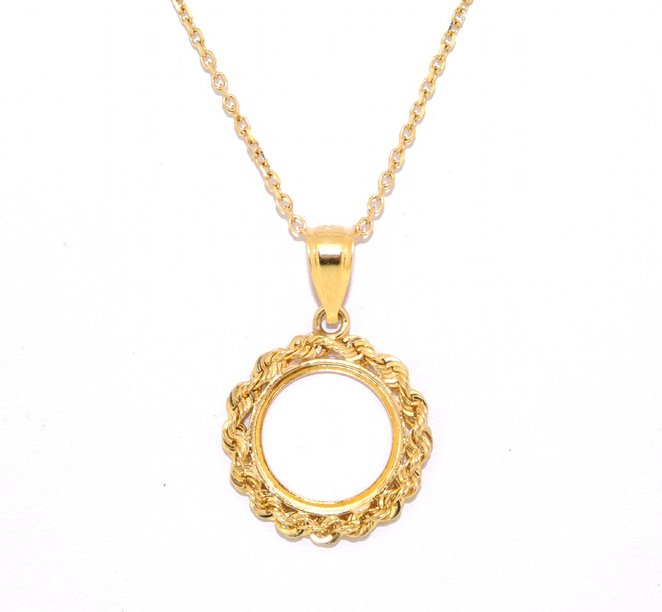 14K Yellow Gold Coin Holder Charm 50002945 | Shin Brothers* 14K Yellow Gold Coin Holder Charm 50002945 | Shin Brothers*
