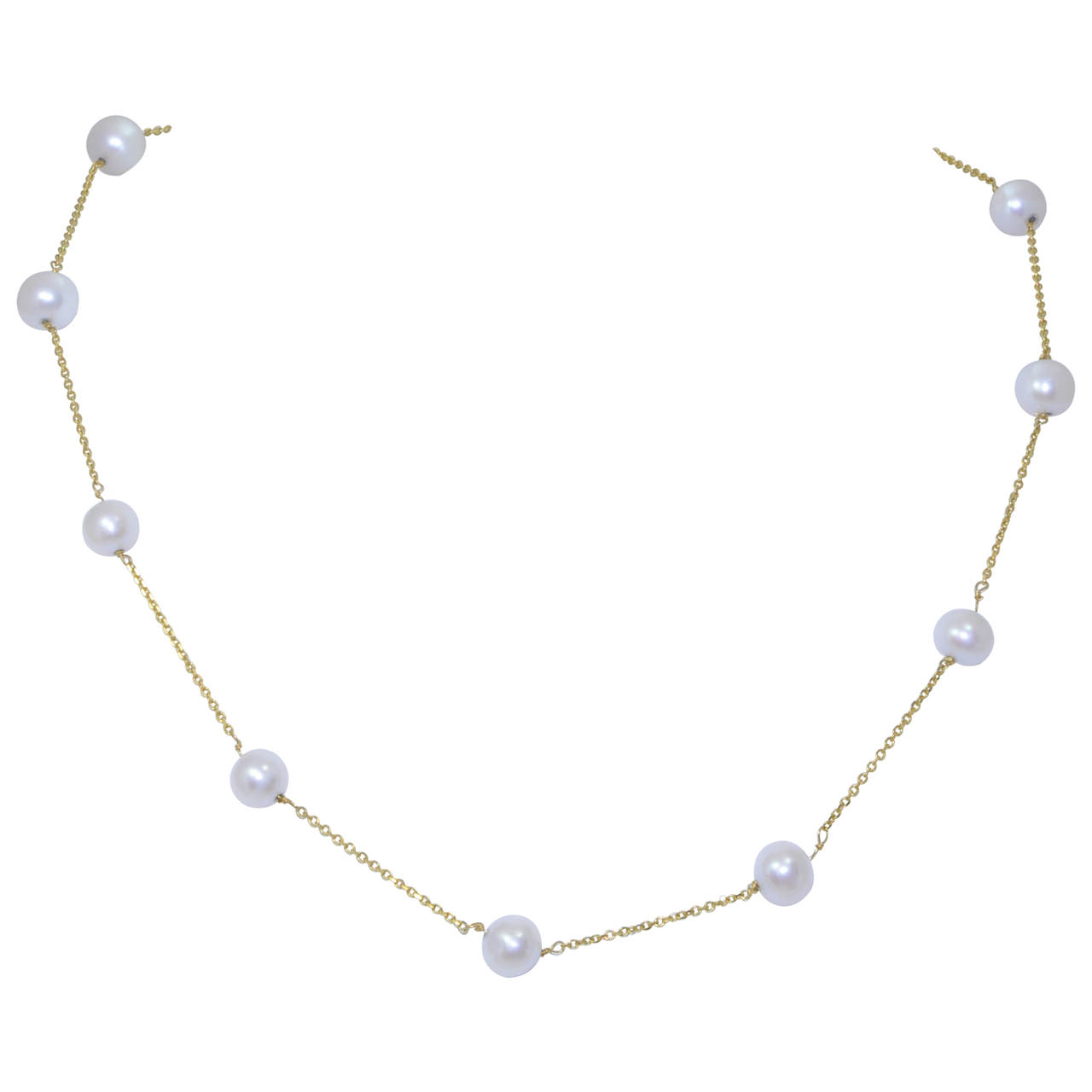 14k Yellow Gold 7-7.5 mm Pearl Necklace 32000250