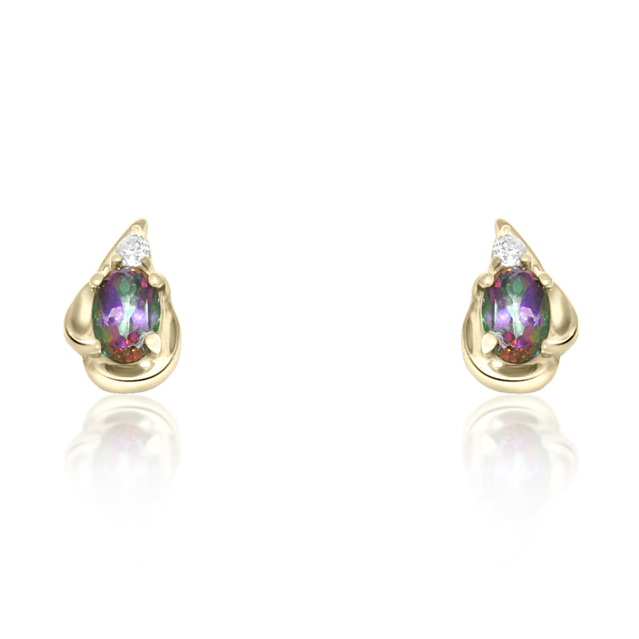 10K Yellow Gold CZ Mystic Topaz Earrings 49000118 | Shin Brothers*