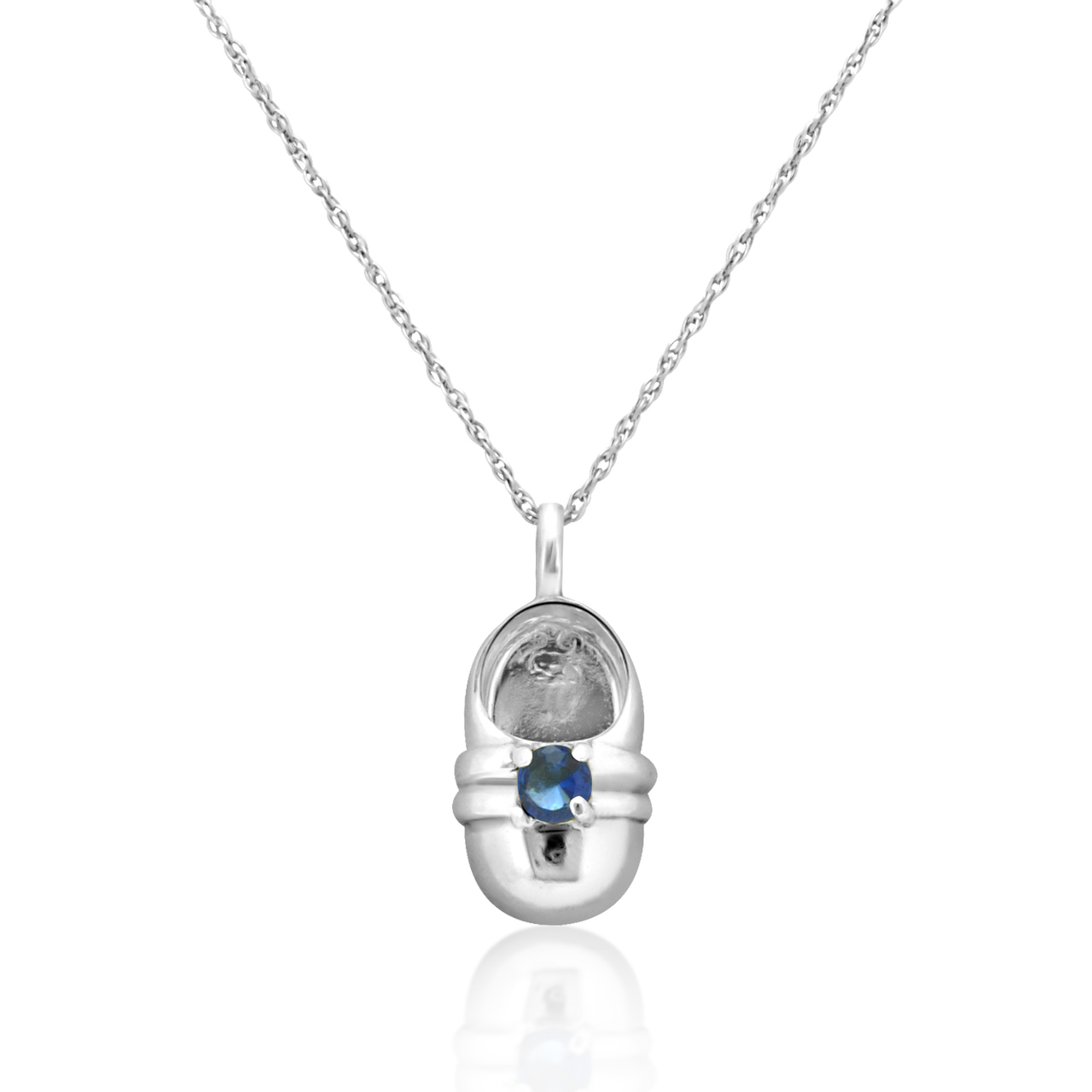 14K White Gold Blue Cubic Zirconia Shoe Charm 14K White Gold Blue Cubic Zirconia Shoe Charm