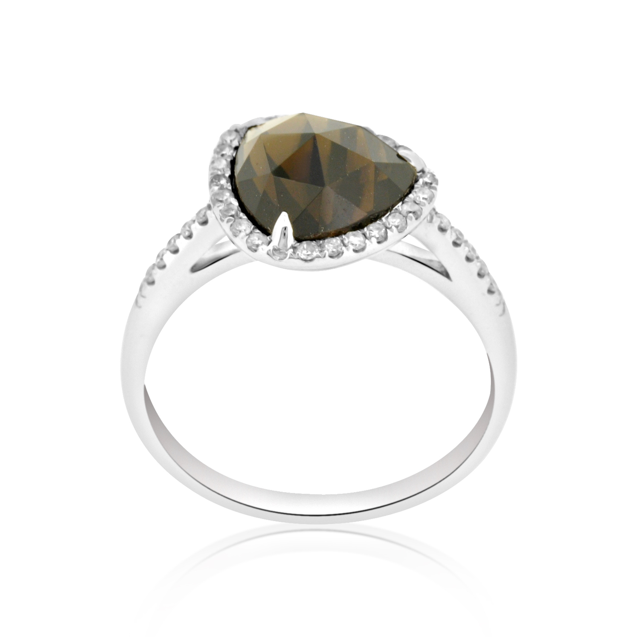 14K White Gold Smoky Topaz and Diamond Ring 12002522 | Shin Brothers* 14K White Gold Smoky Topaz and Diamond Ring 12002522 | Shin Brothers*