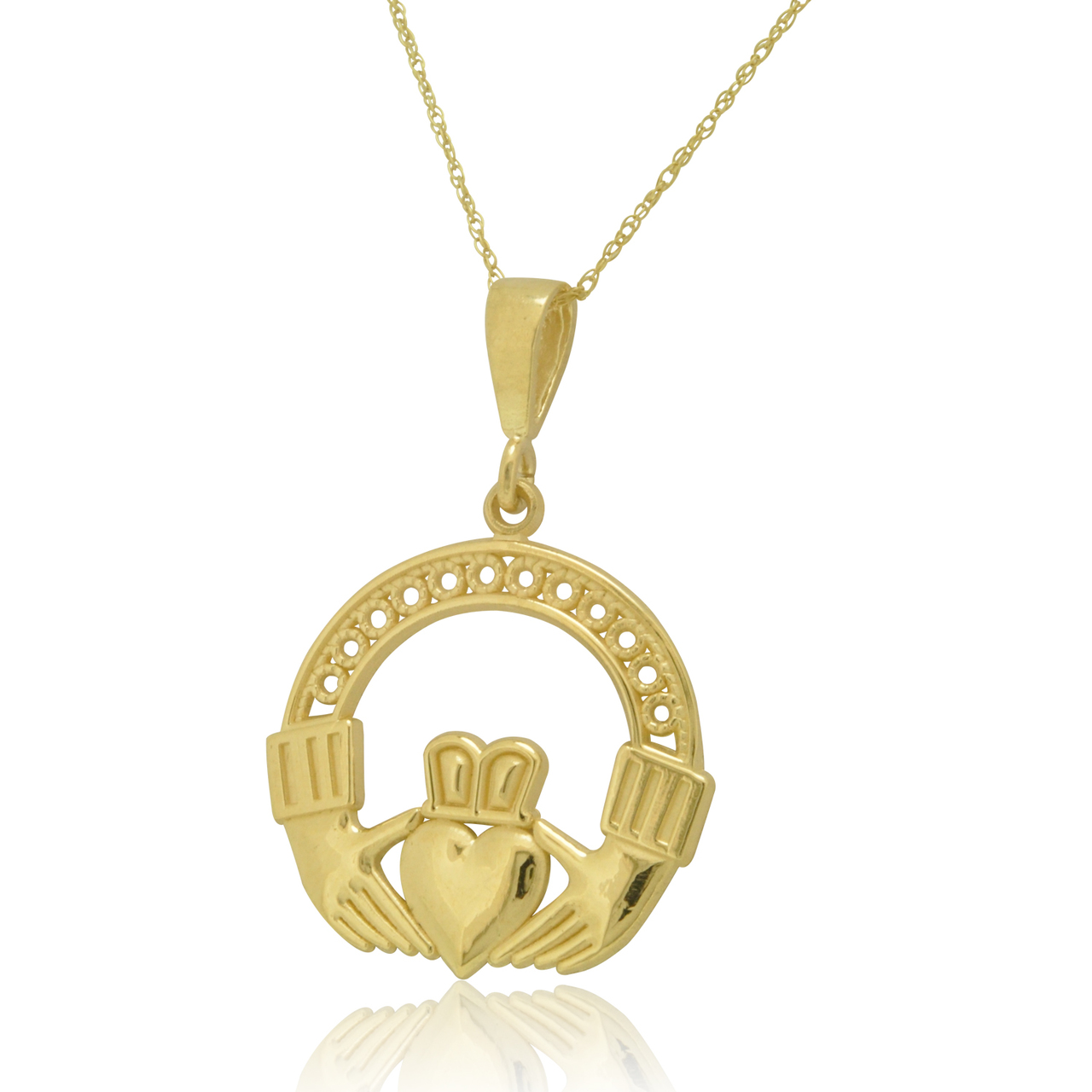14K Yellow Gold Claddagh Charm 50003090 | Shin Brothers* 14K Yellow Gold Claddagh Charm 50003090 | Shin Brothers*