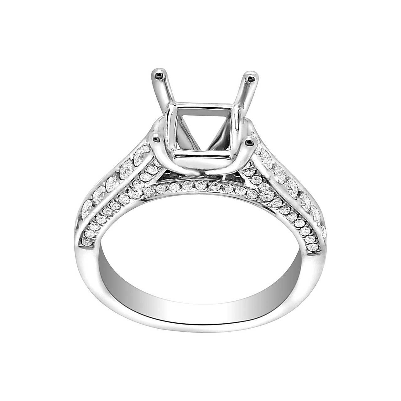 18k White Gold 4 Prong Diamond Engagement Ring Setting 11005191 | Shin Brothers* 18k White Gold 4 Prong Diamond Engagement Ring Setting 11005191 | Shin Brothers*