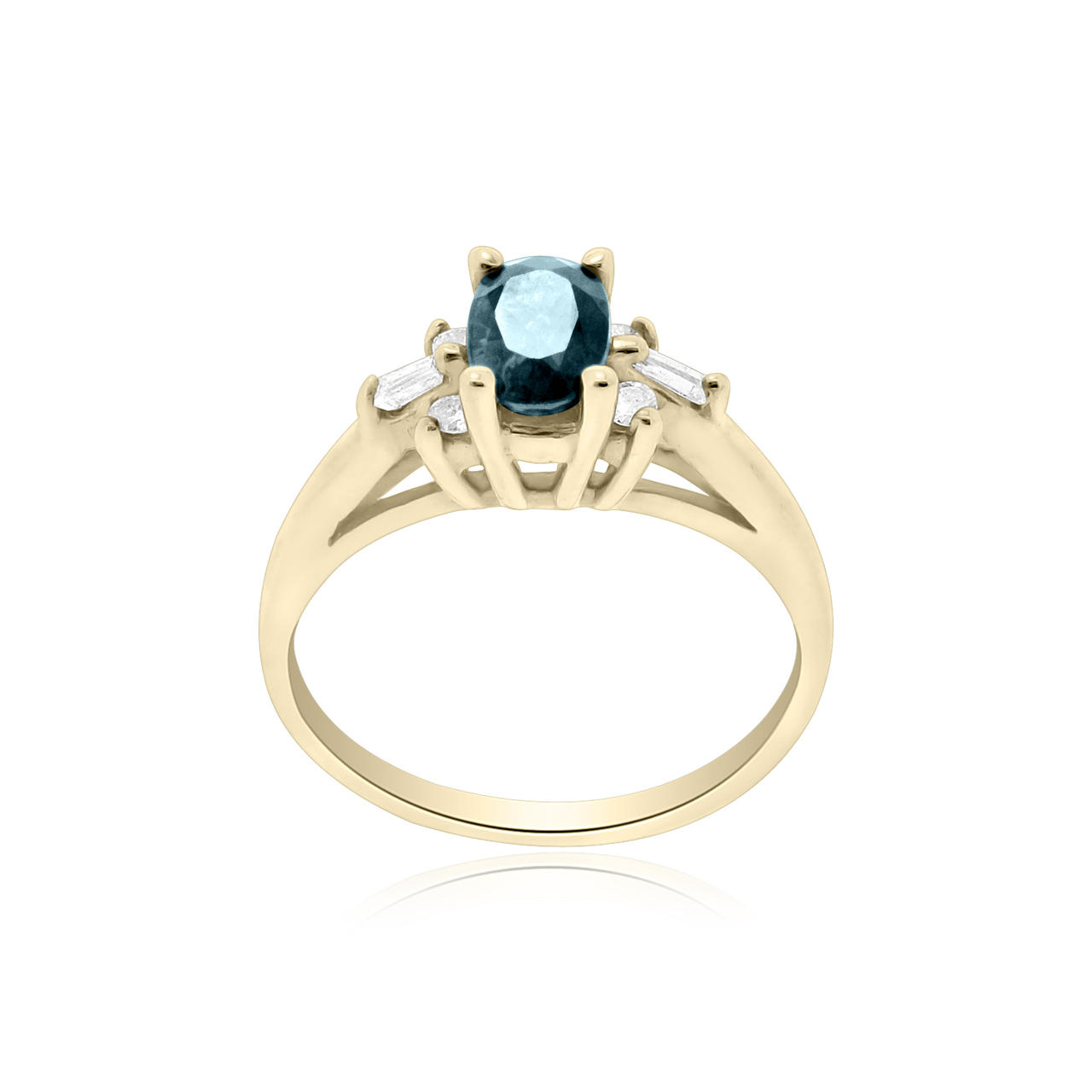 14K Yellow Gold Sapphire and Diamond Ring 12001590 | Shin Brothers* 14K Yellow Gold Sapphire and Diamond Ring 12001590 | Shin Brothers*