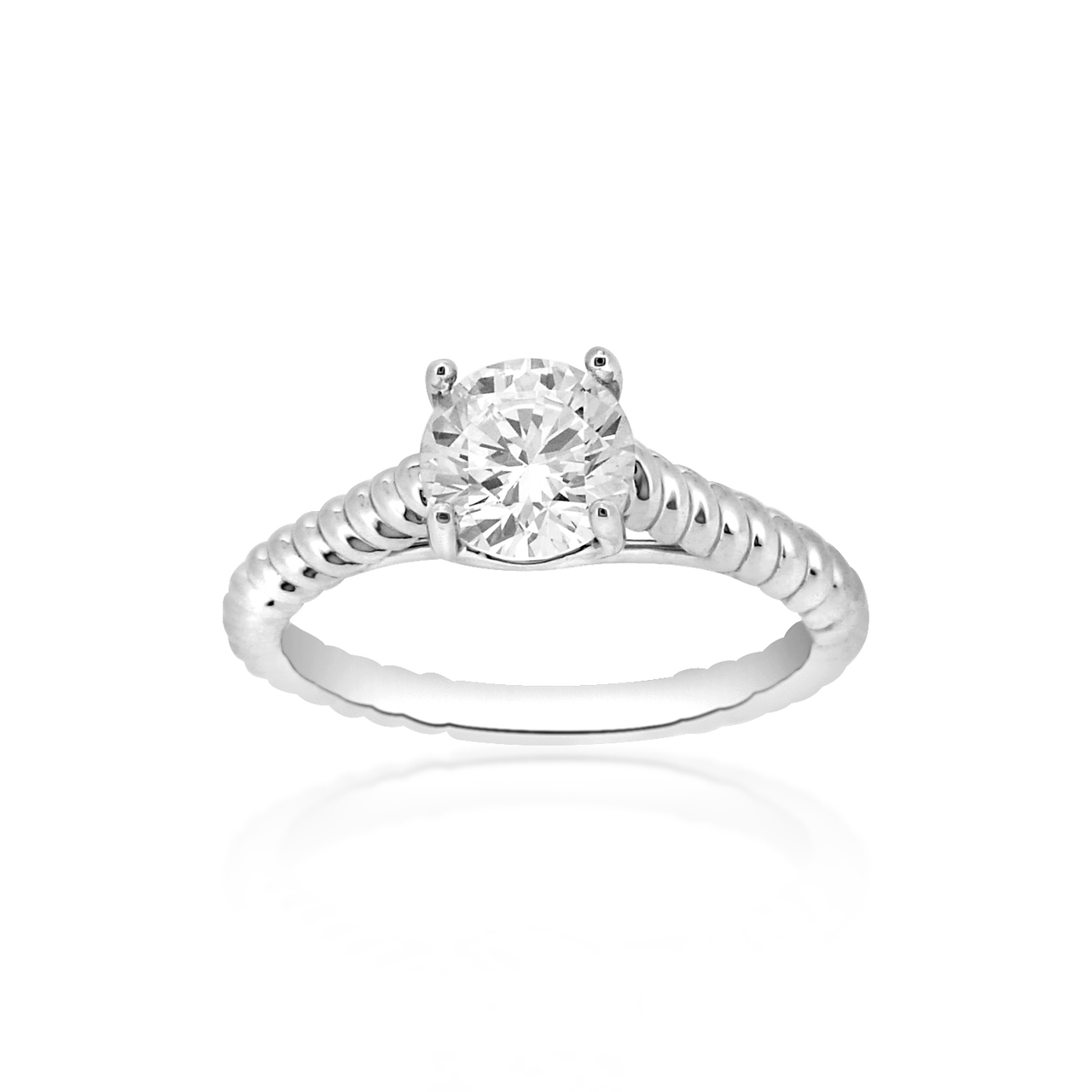 Minimalist Design 14K White Gold Twist Rope Engagement Ring setting 10017117   By Shin Brothers*