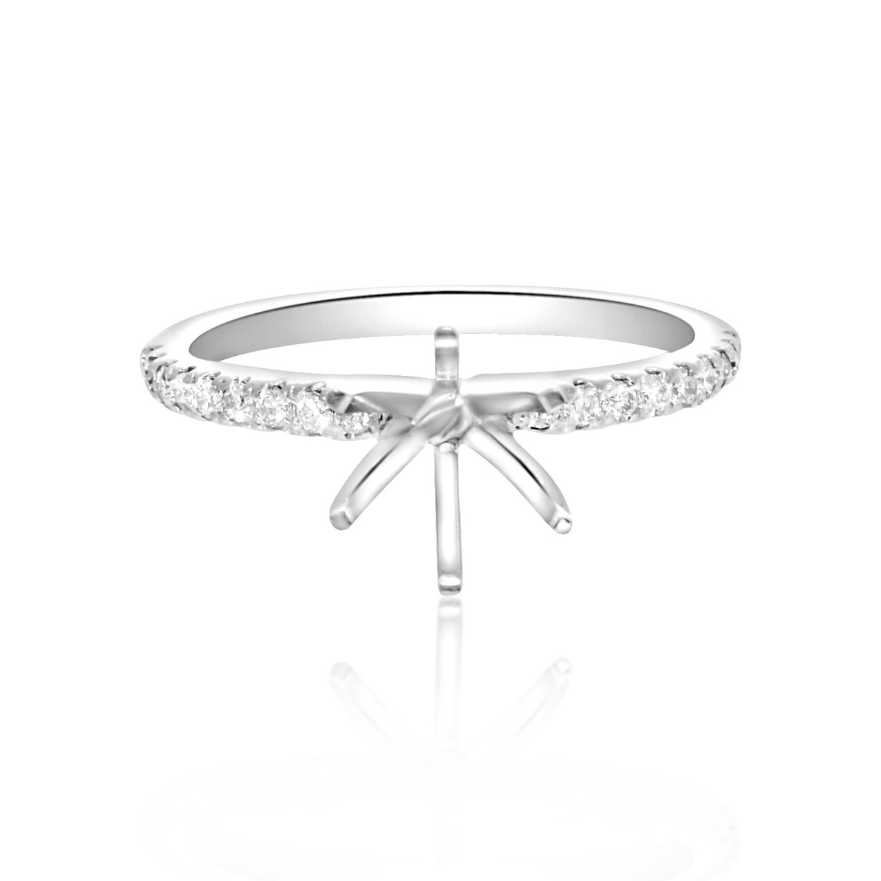 14K White Gold Engagement Ring Setting 11005355  By Shin Brothers* 14K White Gold Engagement Ring Setting 11005355  By Shin Brothers*