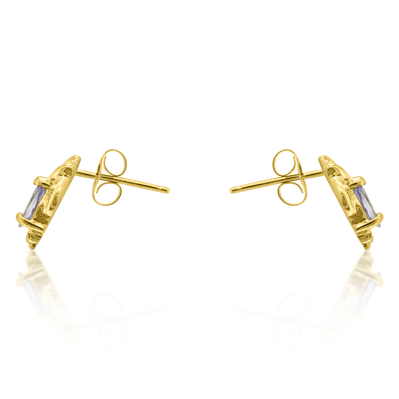 10K Yellow Gold Tanzanite Diamond Earrings 49210034** 10K Yellow Gold Tanzanite Diamond Earrings 49210034**