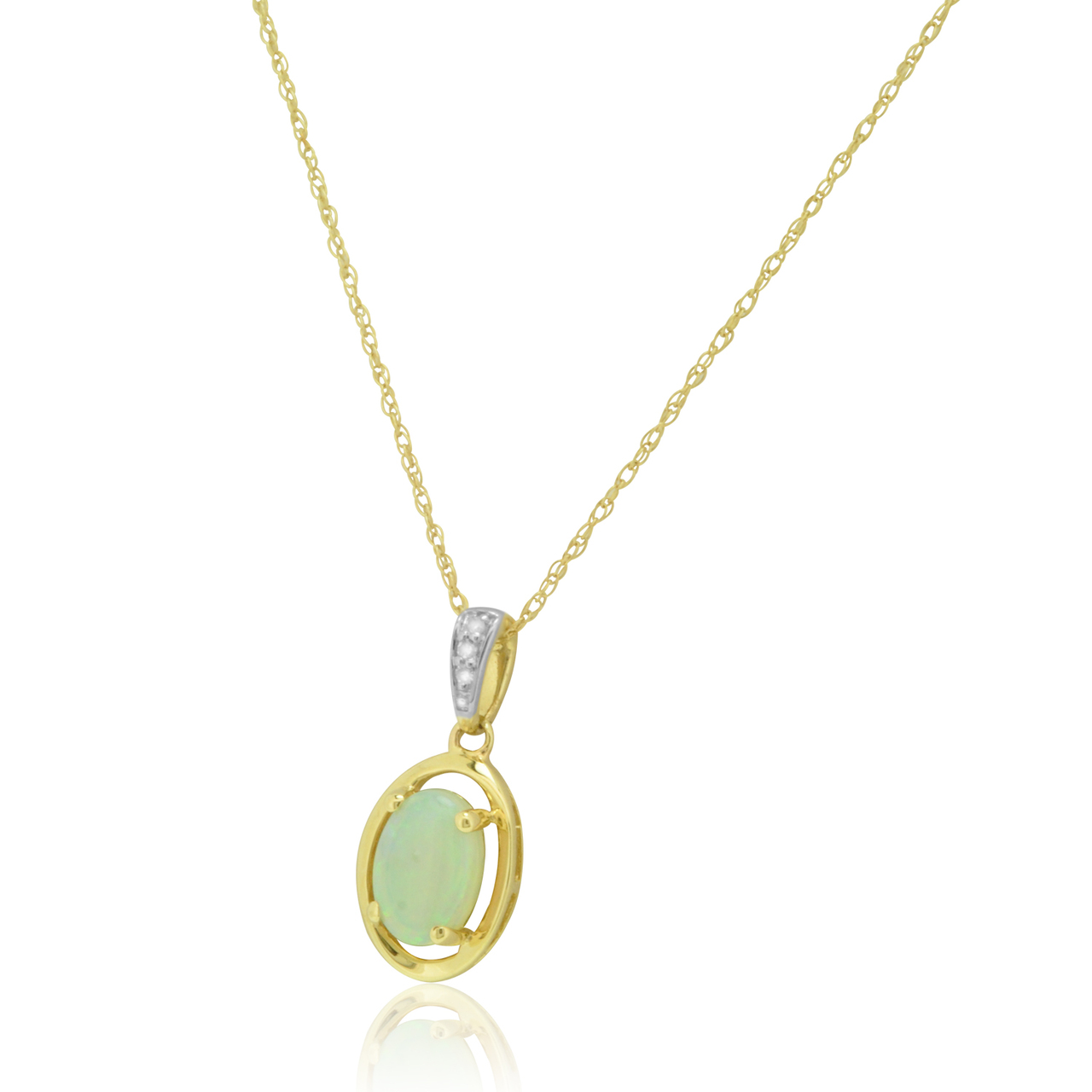 14K Yellow Gold Opal Diamond Pendant 52001824 By Shin Brothers Jewelers 14K Yellow Gold Opal Diamond Pendant 52001824 By Shin Brothers Jewelers