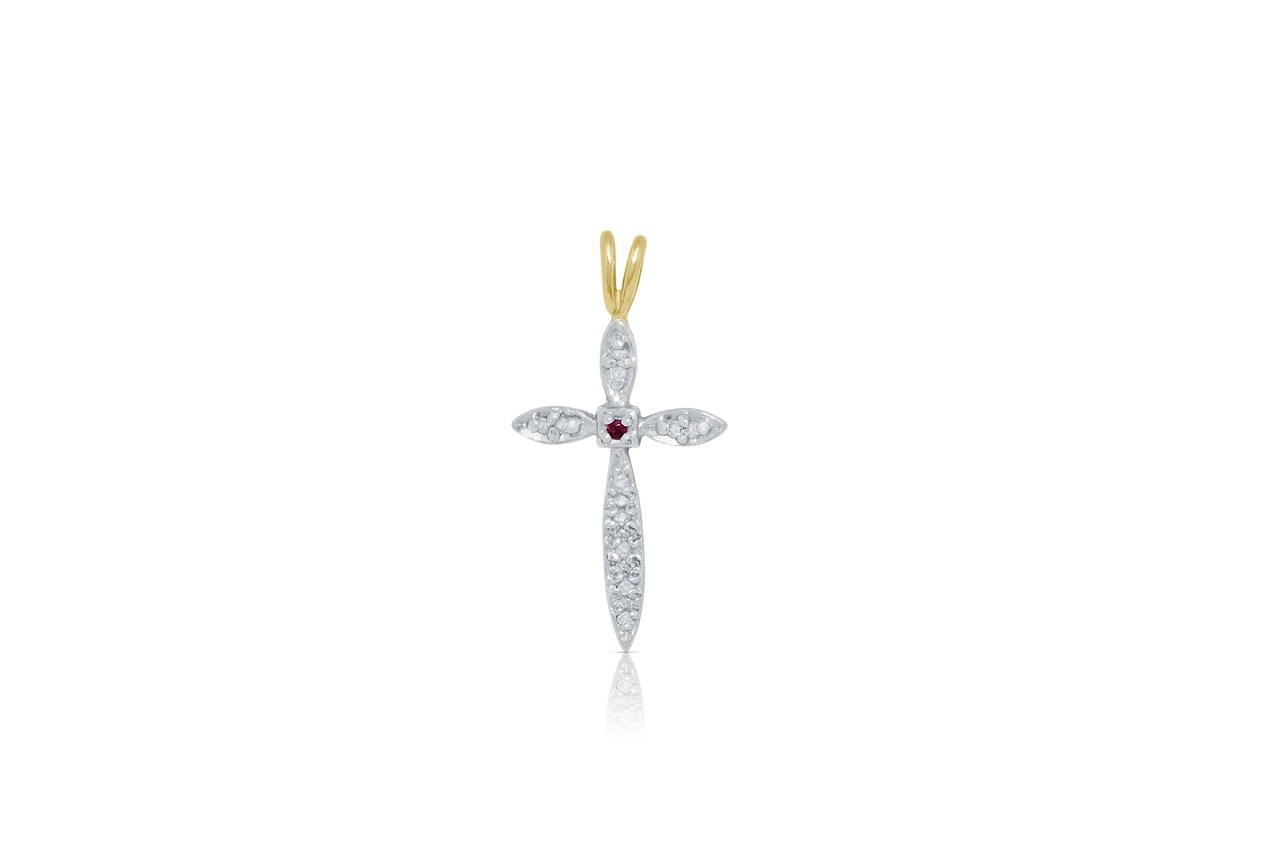 14K Two Toned Gold Cross Charm 51000483 | Shin Brothers 14K Two Toned Gold Cross Charm 51000483 | Shin Brothers