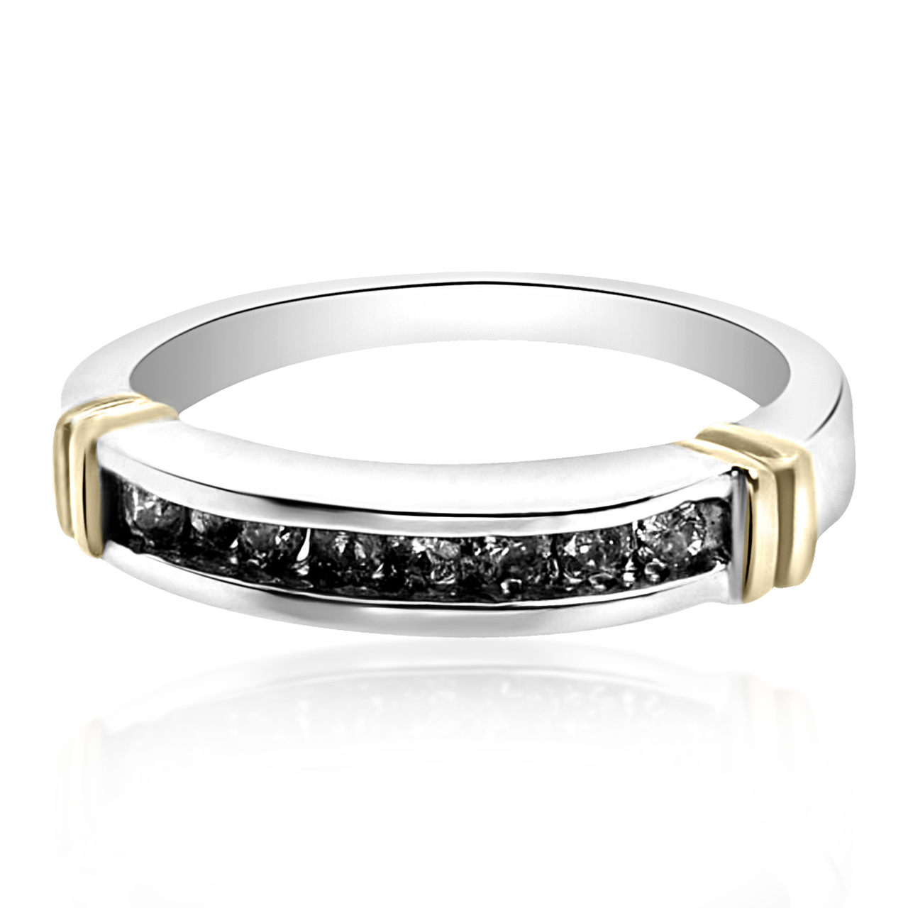 14K Two Tone Gold Diamond Band 11000251 | Shin Brothers*