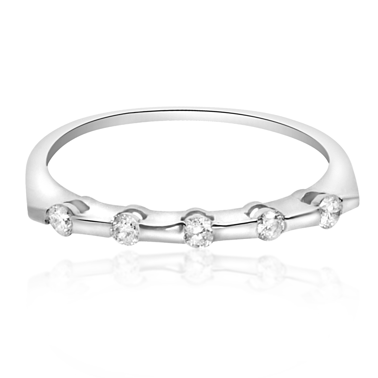 14K White Gold Diamond Wedding Band 11000248 | Shin Brothers*