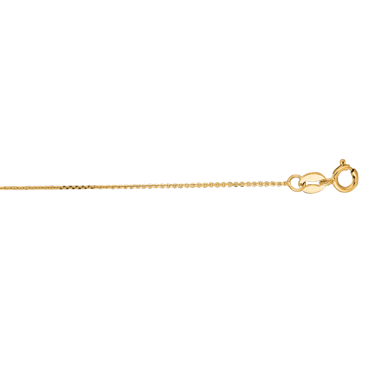 14k 20 inch Yellow Gold 0.5mm Round Cable Chain with Spring Ring Clasp FCAB20-20**