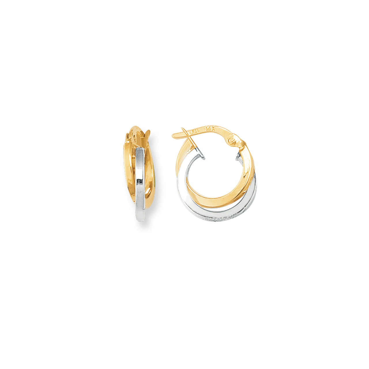 14K Gold Mini Polished Double Hoop Earring Earring ER861 | Shin Brothers * 14K Gold Mini Polished Double Hoop Earring Earring ER861 | Shin Brothers *