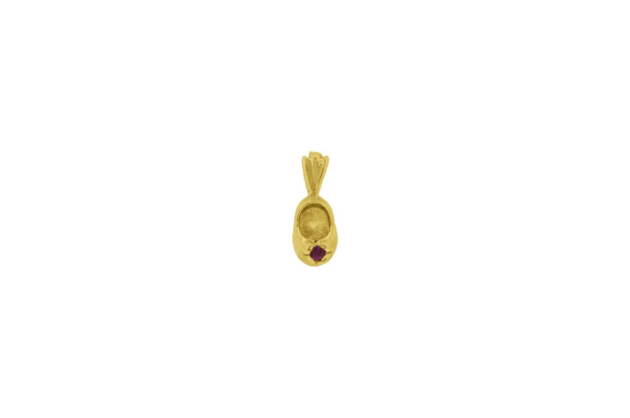 14K Yellow Gold Synthetic Ruby Baby Shoe Charm 52001888 |