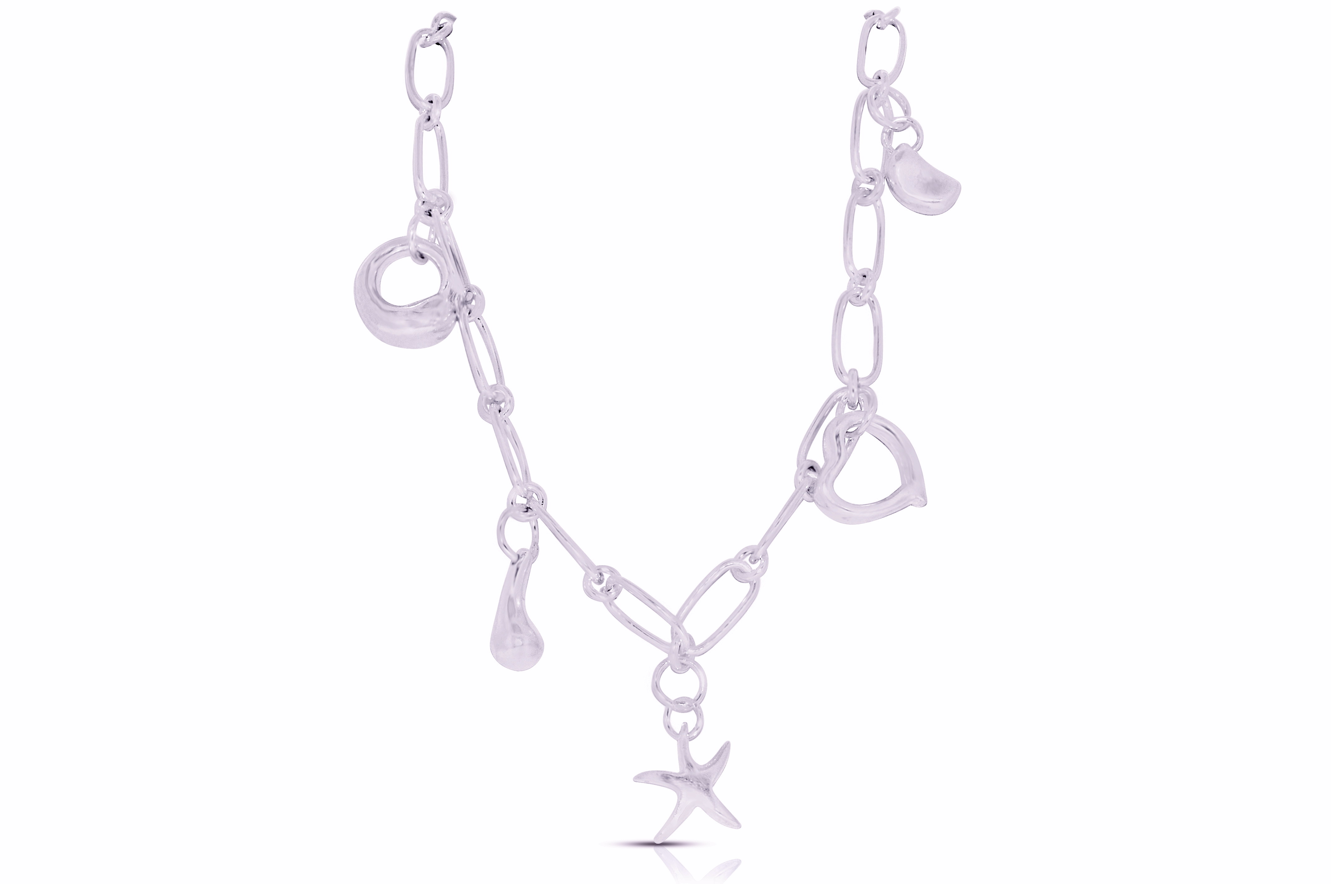 Sterling Silver Charm Necklace by Shin Brothers Jewelers Inc.