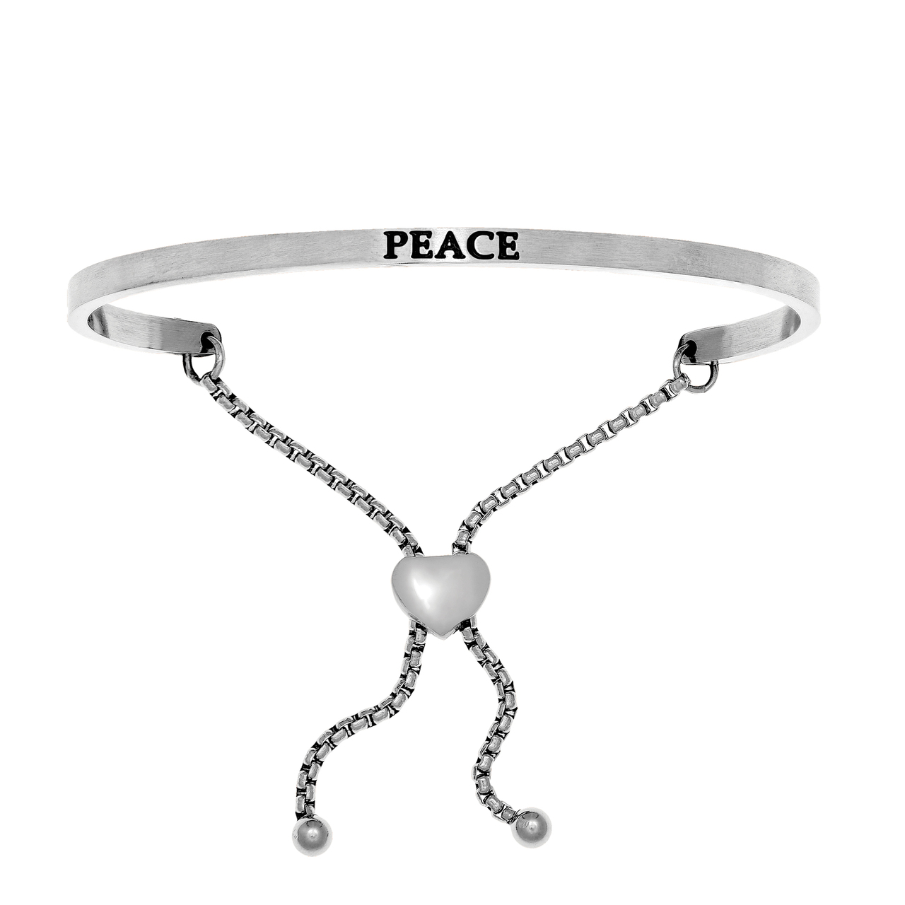 Stainless Steel “PEACE”with 0.005ct. Diamond Adjustable Friendship Bracelet by Shin Brothers Jewelers Inc. Stainless Steel “PEACE”with 0.005ct. Diamond Adjustable Friendship Bracelet by Shin Brothers Jewelers Inc.