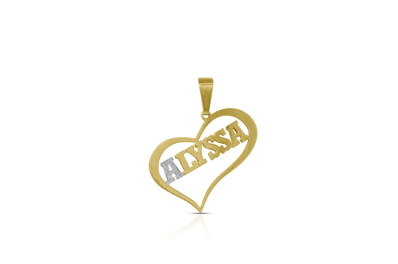 14K Yellow Gold Diamond Alyssa Heart Charm by Shin Brothers Jewelers Inc.