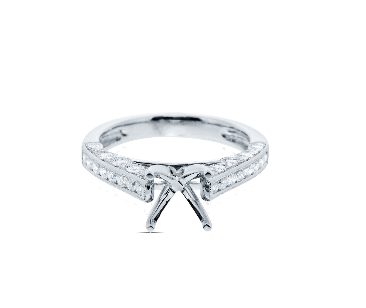 18k White Gold Diamond Engagement Ring Setting 11005514 By Shin Brothers*