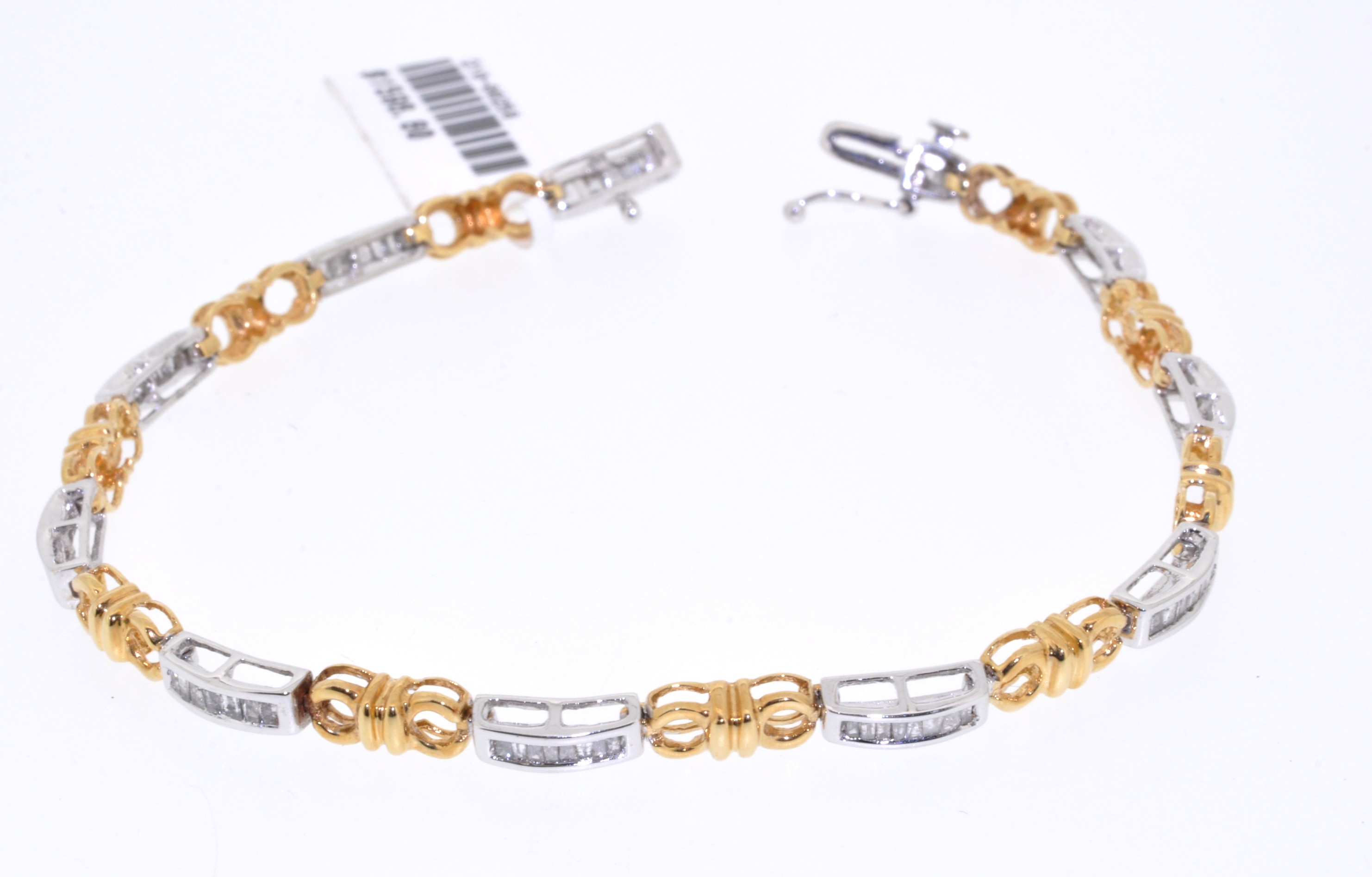 14K Two Tone 1ct Diamond Baguette Bracelet 21000258 | Shin Brothers*