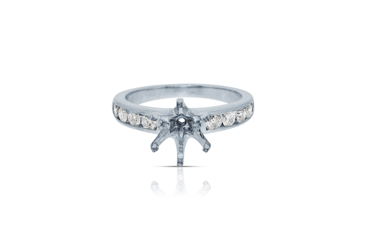 14K White Gold Diamond Engagement Ring Setting 11005521 by Shin Brothers* 14K White Gold Diamond Engagement Ring Setting 11005521 by Shin Brothers*