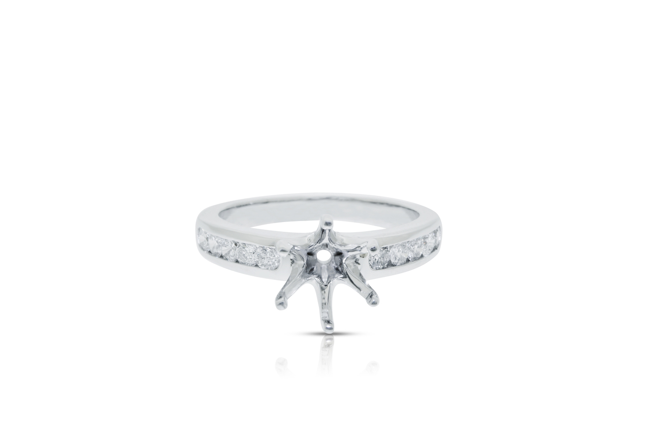 18k White Gold Diamond Engagement Ring Setting 11005498 by Shin Brothers*