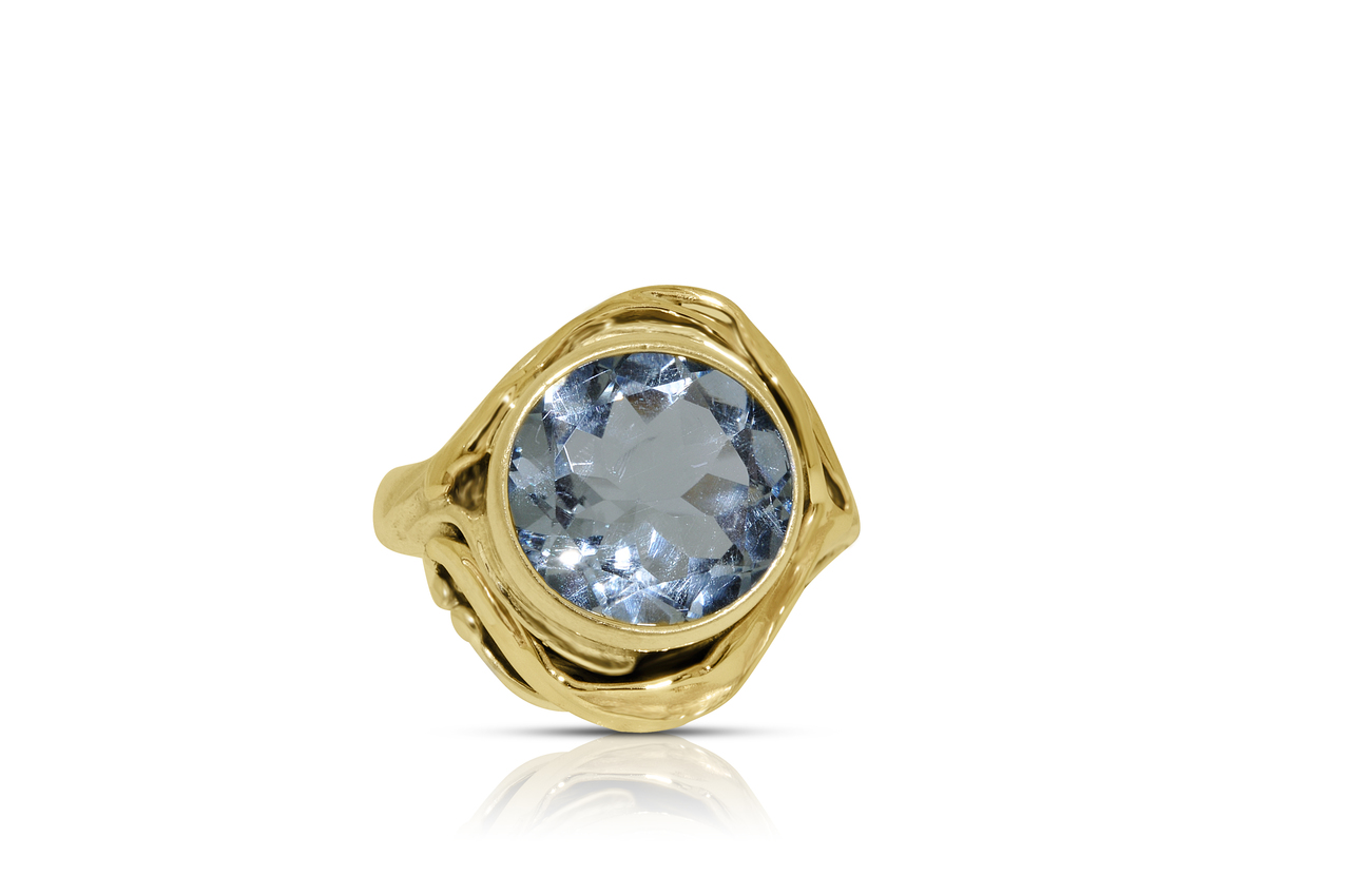 Sterling Silver Ring with Synthetic Blue Stone by Shin Brothers INC. 81210129