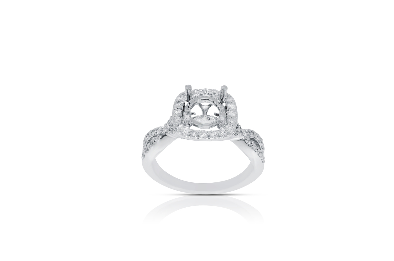 14K CrisCross White Gold Diamond Engagement Ring Setting 11005549 by Shin Brothers * 14K CrisCross White Gold Diamond Engagement Ring Setting 11005549 by Shin Brothers *