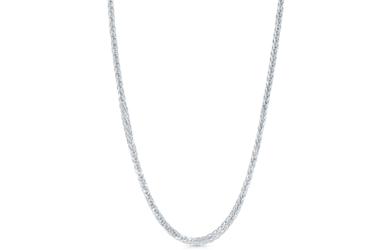 14K White Gold Hollow Wheat Chain 30002441 | Shin Brothers* 14K White Gold Hollow Wheat Chain 30002441 | Shin Brothers*