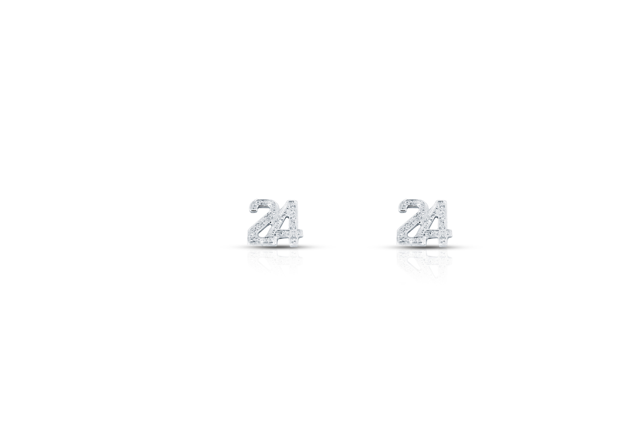 Sterling Silver Cubic Zirconia #24 Earrings Sterling Silver Cubic Zirconia #24 Earrings