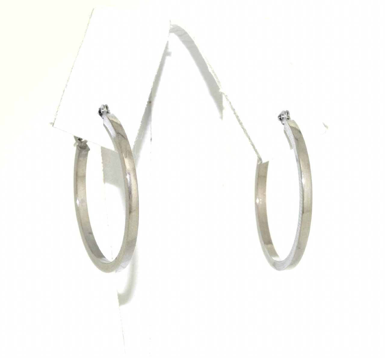 14K White Gold Round Hoop Earrings By Shin Brothers Jewelers * 14K White Gold Round Hoop Earrings By Shin Brothers Jewelers *