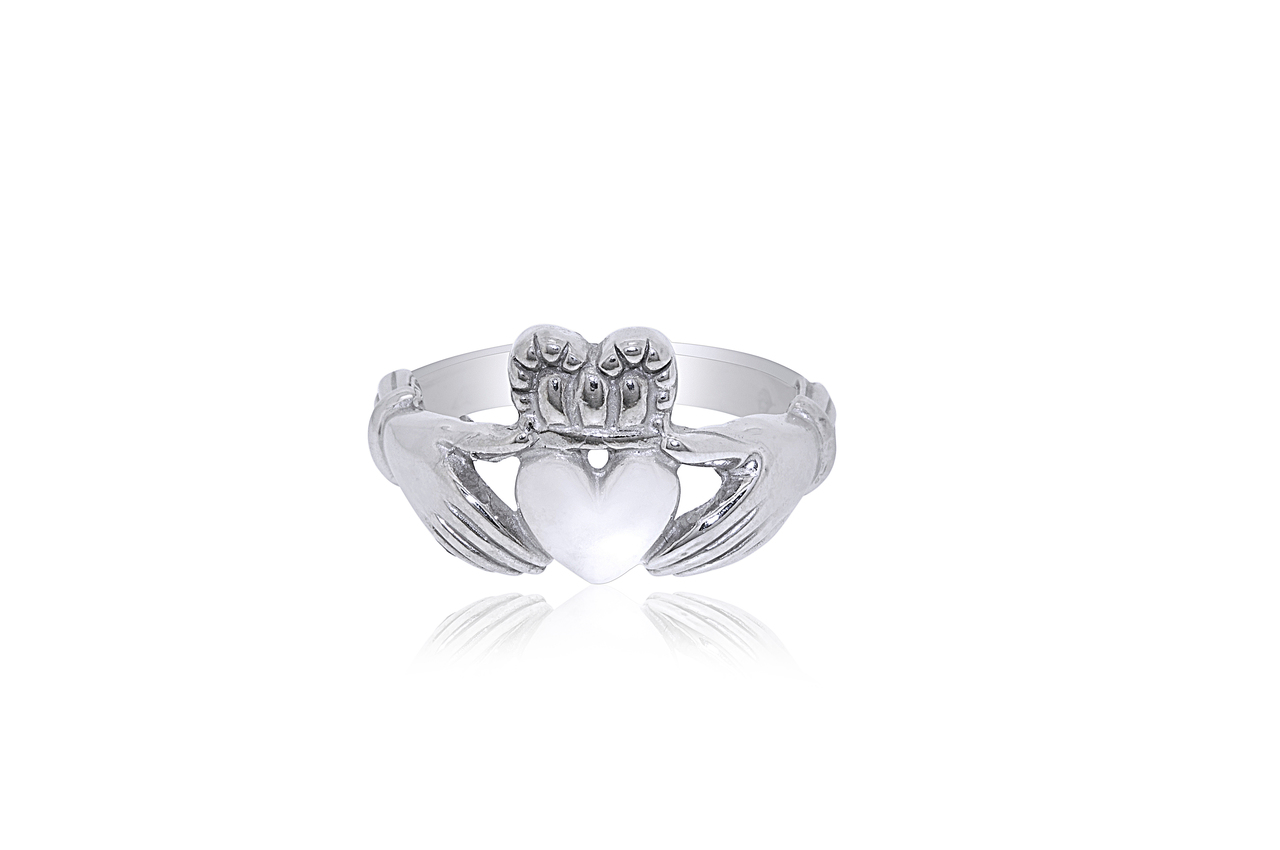 14K White Gold Size 7.75 Claddagh Ring 10000038 | Shin Brothers*