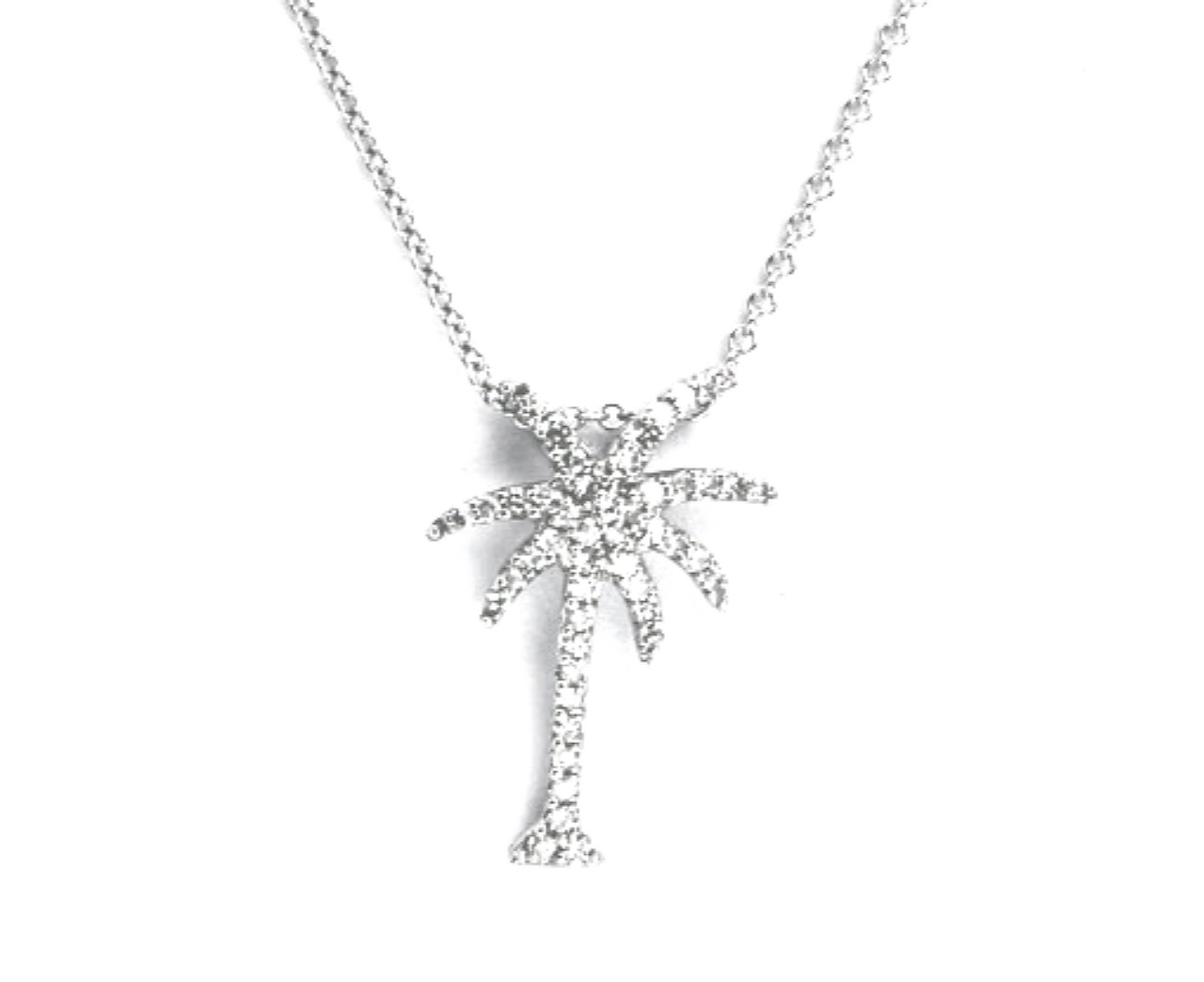 14K White Gold Diamond Palm Tree Charm 51001024 | Shin Brothers*