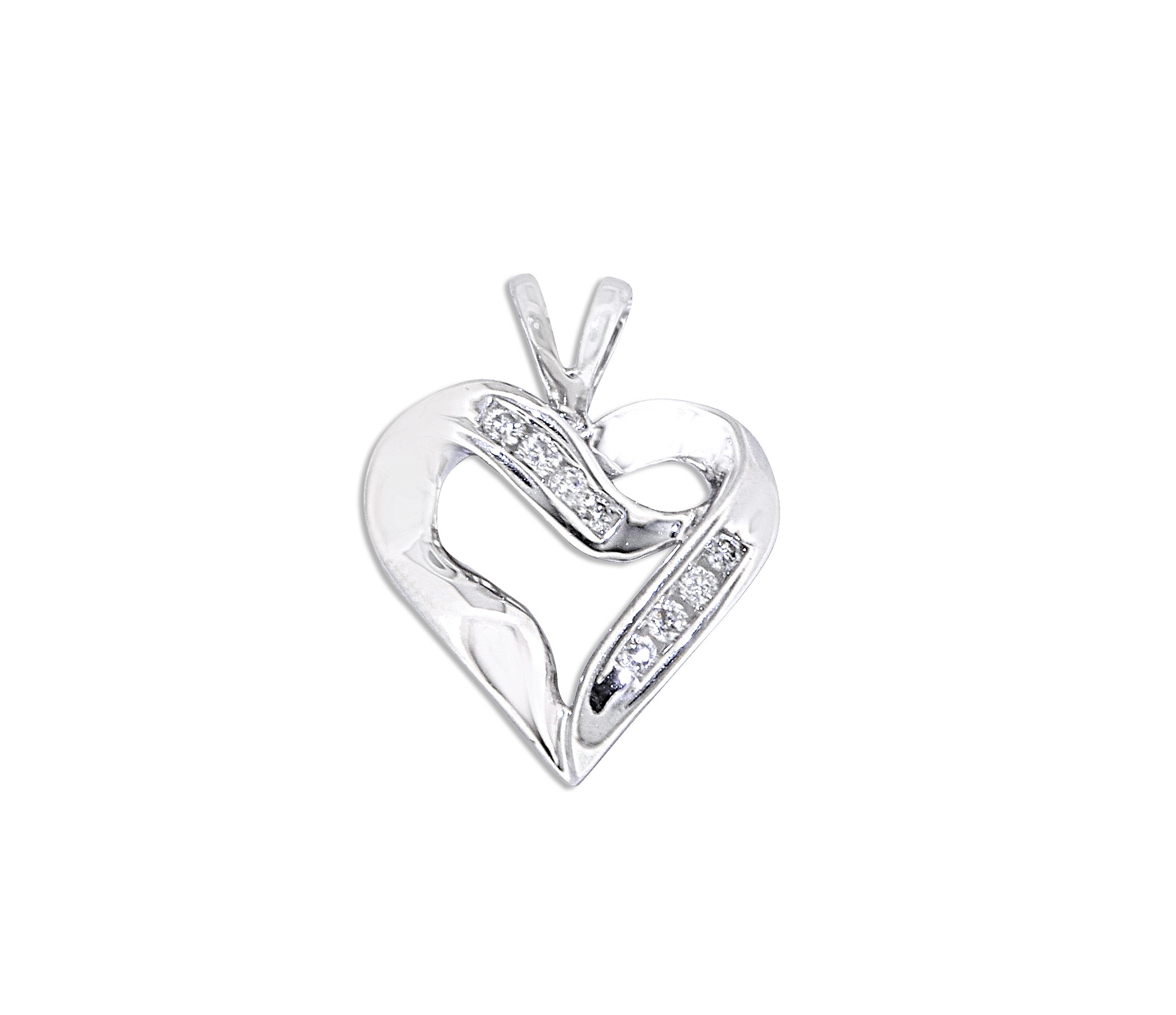 10K White Gold 0.2ct Diamond Heart Charm 49110008 | Shin Brothers*