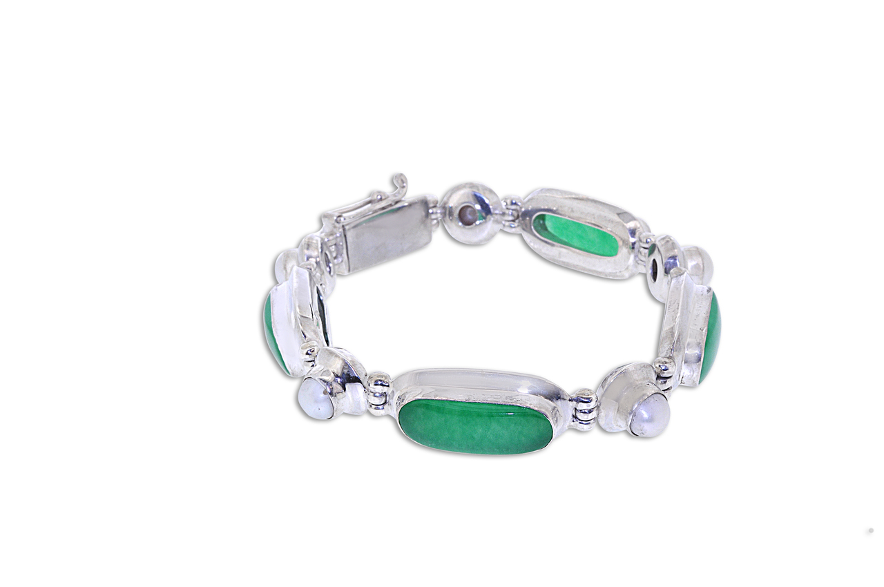 sterling silver jade bracelet